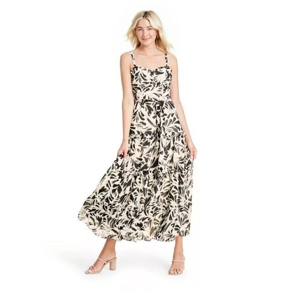 Alexis for Target Botanical Sleeveless Tiered Ruffle Dress Women's Plus Size 3X - Picture 3 of 14